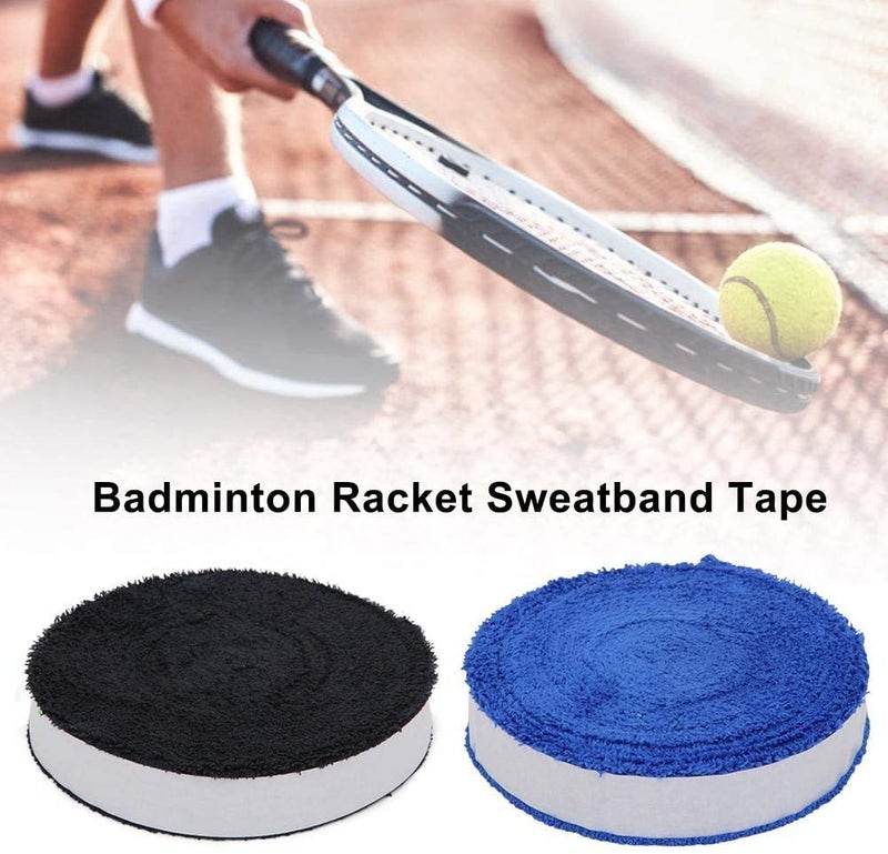 ITODA Badminton Tennis Racket Towel Hand Glue,Cotton Anti-Skid Sweat Tape Badminton Racket OverGrip Sweatband Tape Wraps (Black) - Image 3